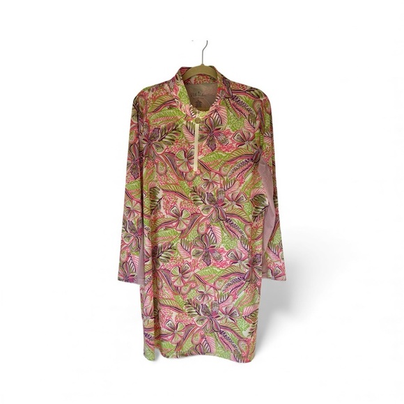 Stella Parker Golf Collection Long Sleeve Floral Pattern Dress - XL - Lilac - Picture 10 of 11